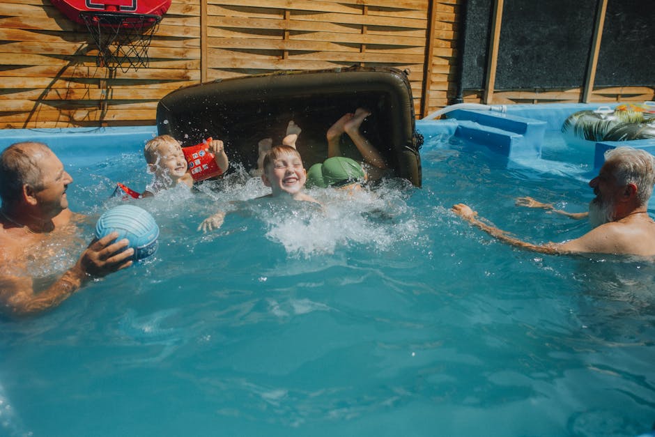 pool remodeling backyard transformation Houston family sunny day